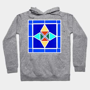 Inverted Stained Glass Crystal Geometric Abstract Acrylic Painting Hoodie